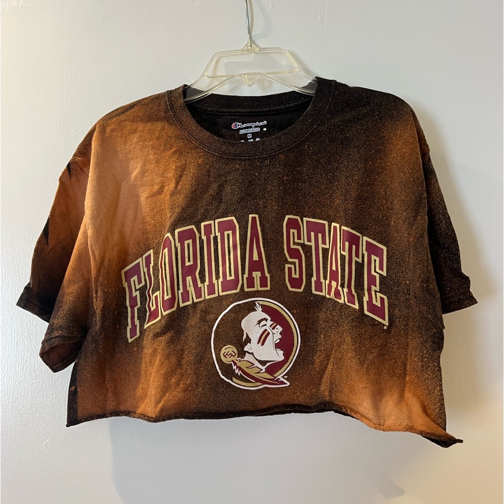 Florida State Acid wash cropped tee